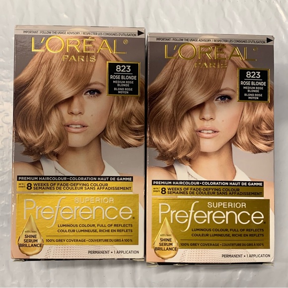 2Pack Loreal superior preference permanent hair color 823 medium rose blonde NEW - Picture 1 of 2